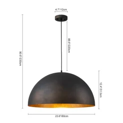 Industrial Oversized Large Metal Dome Pendant Light