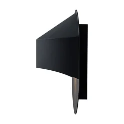 IP23 Black Flat Oval 1-Light Iron Outdoor Wall Sconce