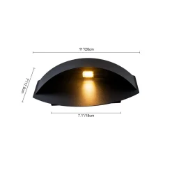 IP23 Black Flat Oval 1-Light Iron Outdoor Wall Sconce