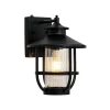 IP23 Black 1-Light Manor Wire Cage Outdoor Wall Sconce