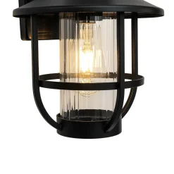 IP23 Black 1-Light Manor Wire Cage Outdoor Wall Sconce