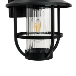 IP23 Black 1-Light Manor Wire Cage Outdoor Wall Sconce