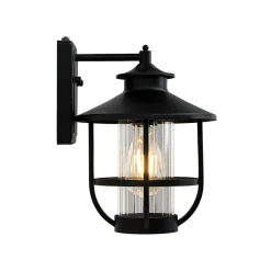 IP23 Black 1-Light Manor Wire Cage Outdoor Wall Sconce