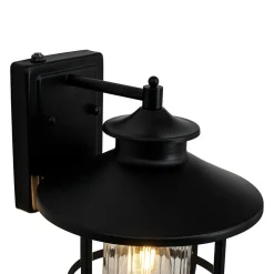 IP23 Black 1-Light Manor Wire Cage Outdoor Wall Sconce