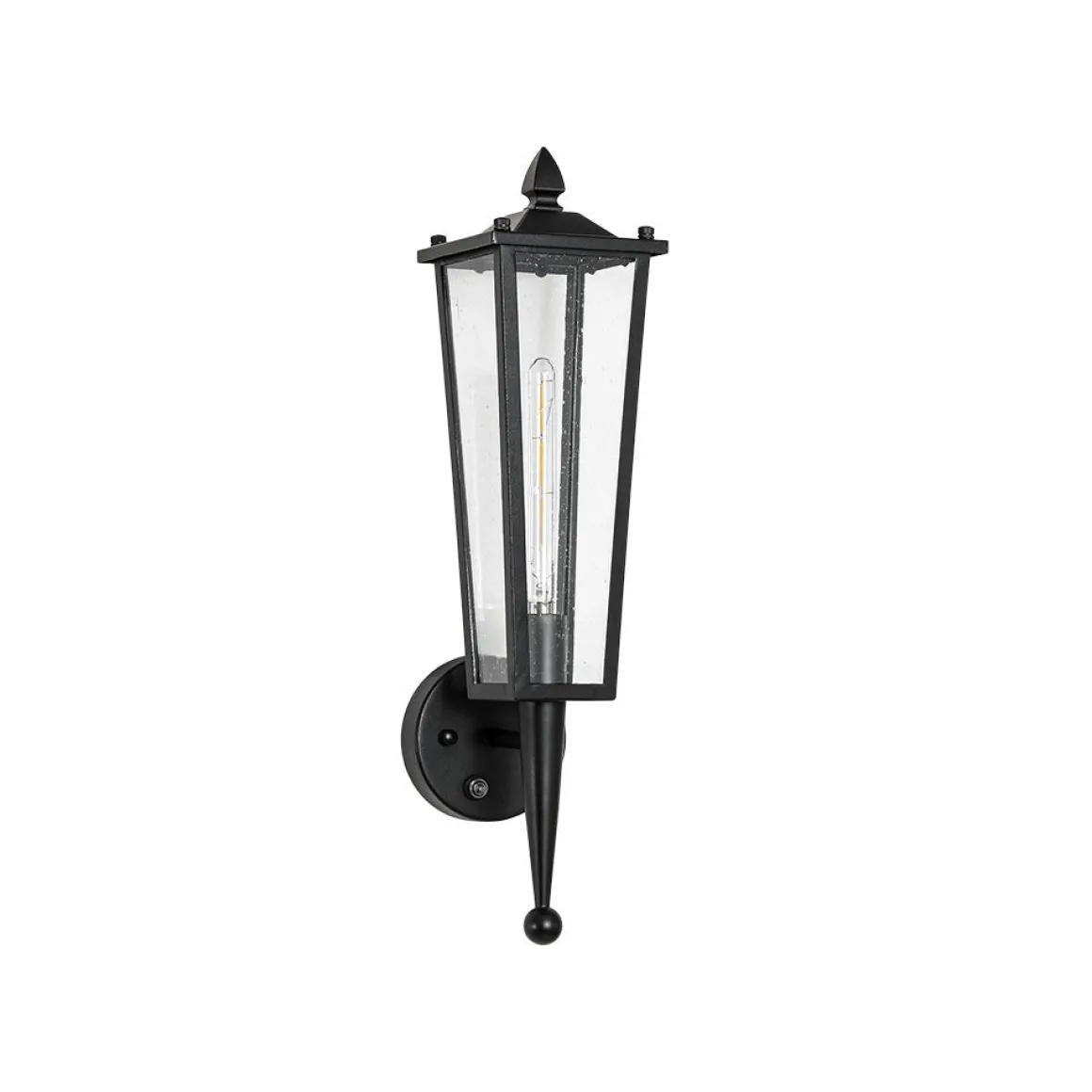 IP23 Black Manor 1-Light Lantern Outdoor Wall Sconce