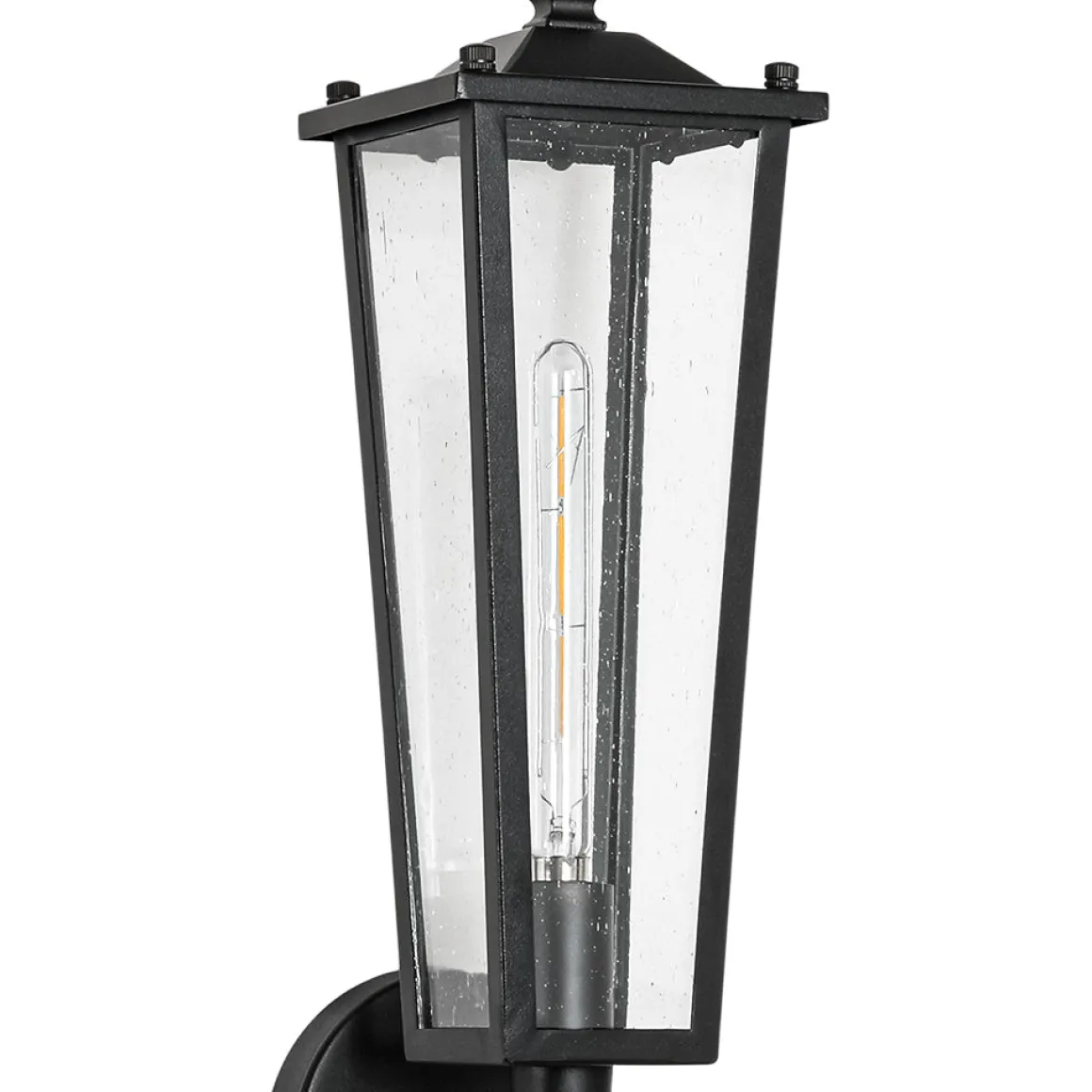 IP23 Black Manor 1-Light Lantern Outdoor Wall Sconce