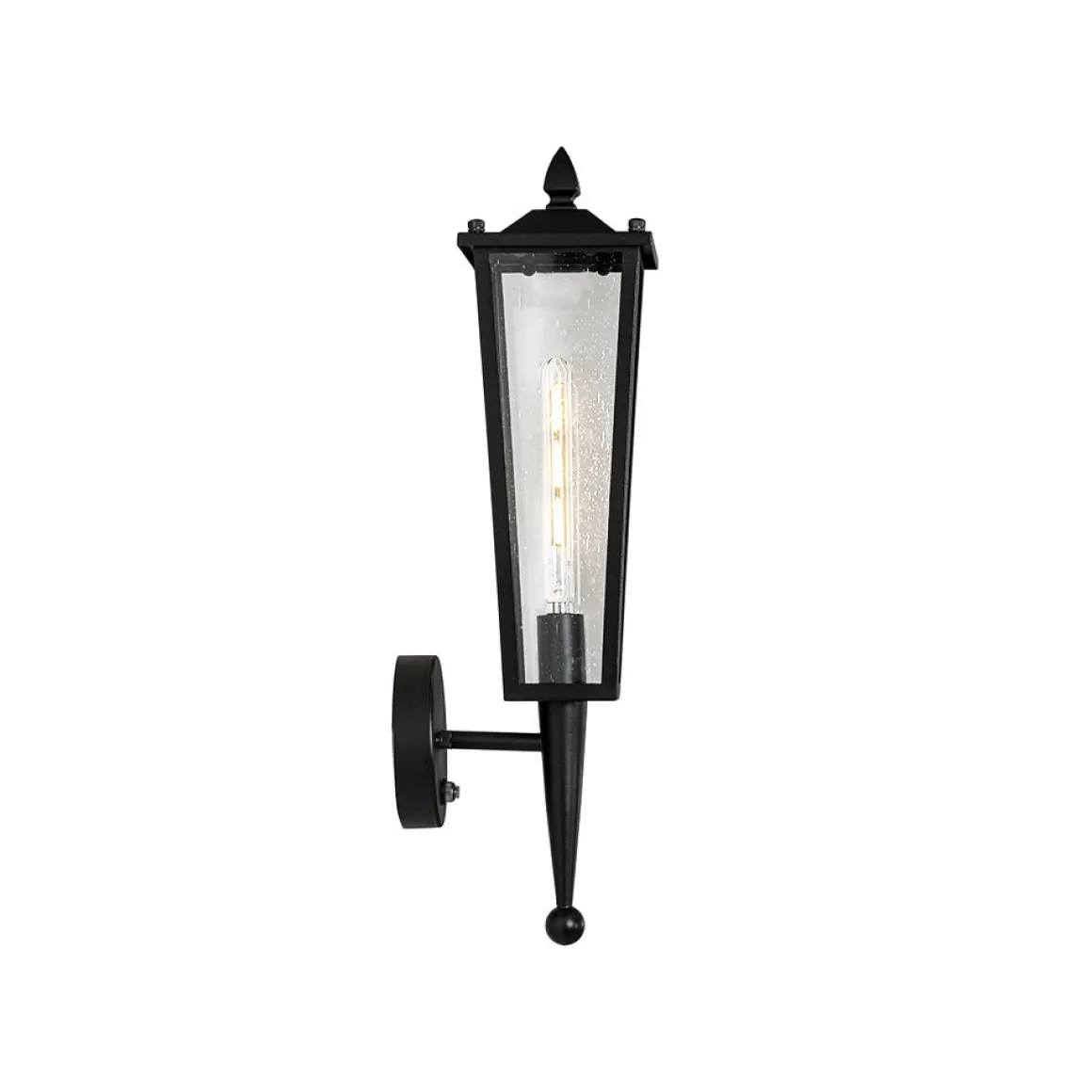 IP23 Black Manor 1-Light Lantern Outdoor Wall Sconce