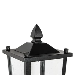 IP23 Black Manor 1-Light Lantern Outdoor Wall Sconce