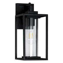 IP23 Black Rectangular Outdoor Lantern Wall Sconce