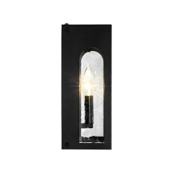 IP23 Black Seeded Glass Square Box Outdoor Wall Lantern