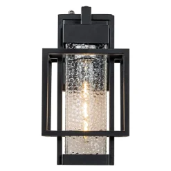 IP23 Black Waterproof 1-Light Square Cage Outdoor Wall Sconce