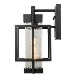 IP23 Black Waterproof 1-Light Square Cage Outdoor Wall Sconce