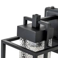 IP23 Black Waterproof 1-Light Square Cage Outdoor Wall Sconce