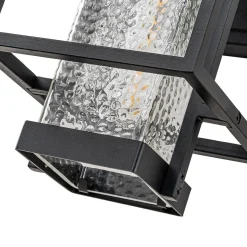 IP23 Black Waterproof 1-Light Square Cage Outdoor Wall Sconce