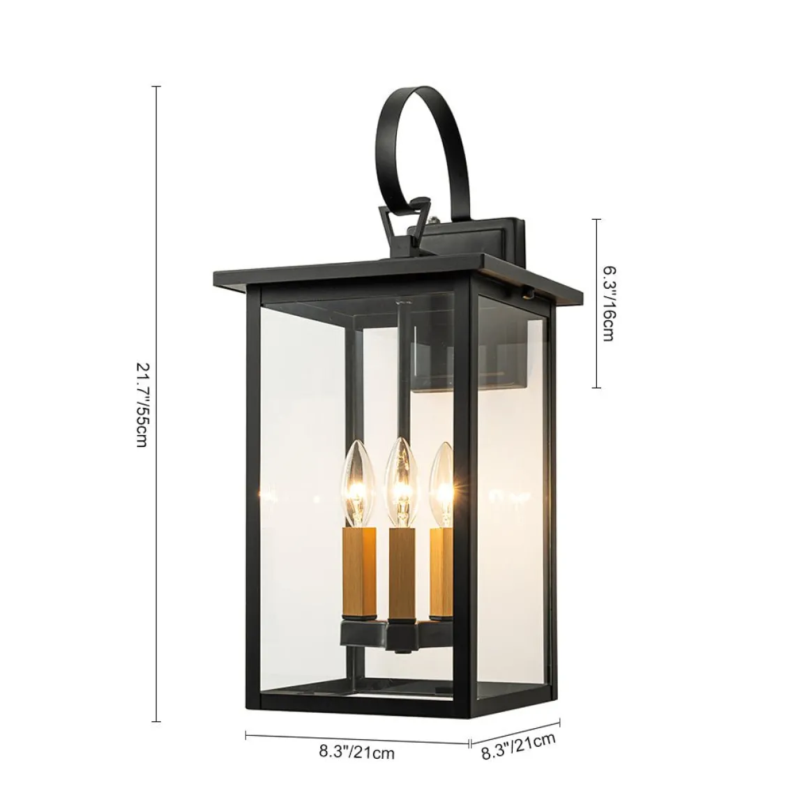 IP23 Farmhouse Square Lantern Outdoor Wall Sconce