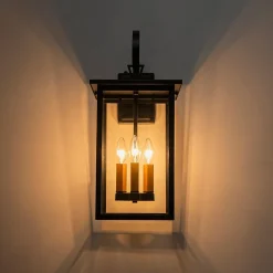 IP23 Farmhouse Square Lantern Outdoor Wall Sconce
