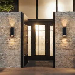 IP54 Up and Down Black Geometric Tube LED Outdoor Wall Light