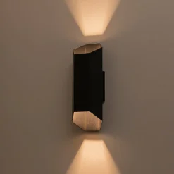 IP54 Up and Down Black Geometric Tube LED Outdoor Wall Light