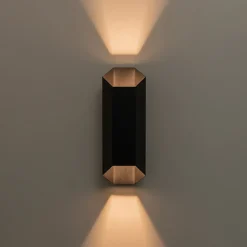 IP54 Up and Down Black Geometric Tube LED Outdoor Wall Light