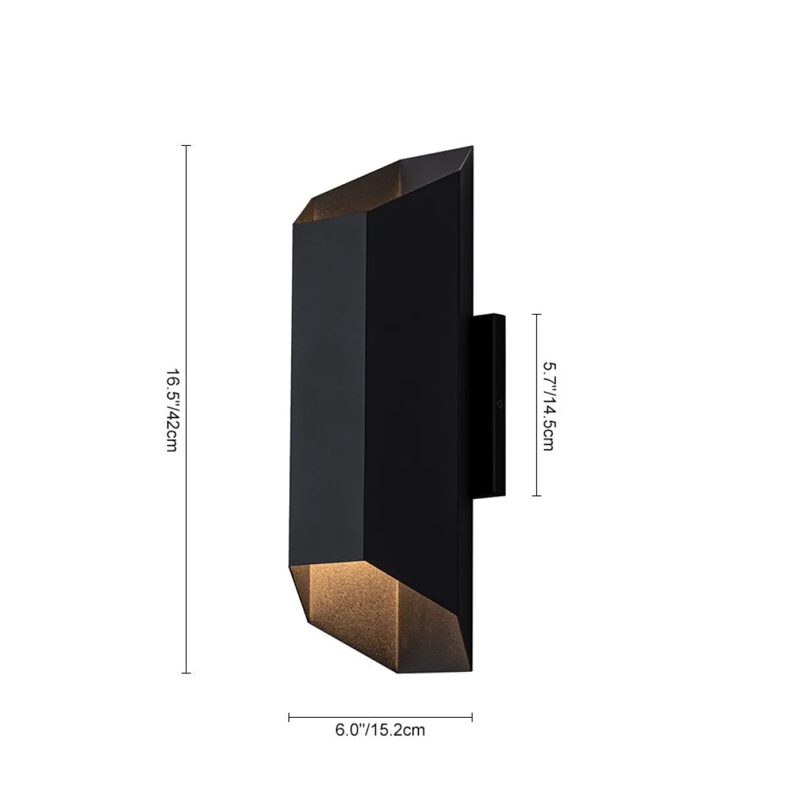 IP54 Up and Down Black Geometric Tube LED Outdoor Wall Light
