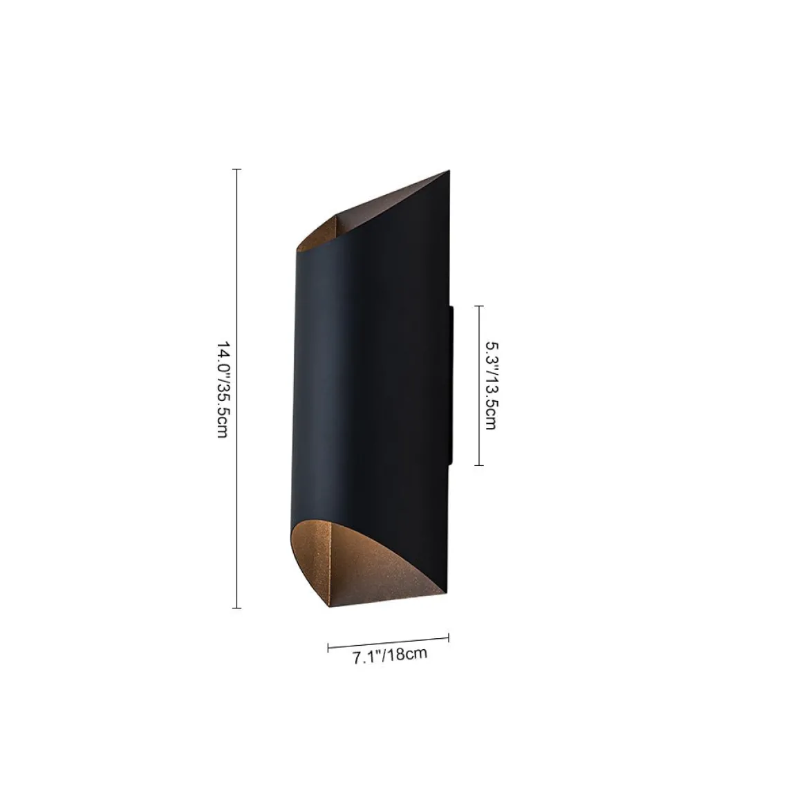 IP54 Up and Down Black Tunnel LED Outdoor Wall Lamp