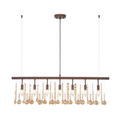 Italy Vintage Luxe Draped Amber Crystal Linear Chandelier