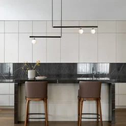 Kitchen Island Glass Globe Linear Chandelier
