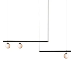 Kitchen Island Glass Globe Linear Chandelier