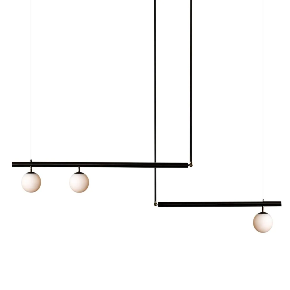 Kitchen Island Glass Globe Linear Chandelier