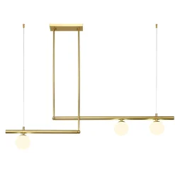 Kitchen Island Glass Globe Linear Chandelier