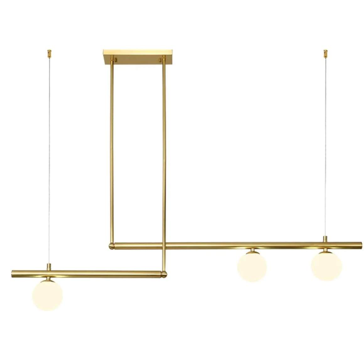 Kitchen Island Glass Globe Linear Chandelier