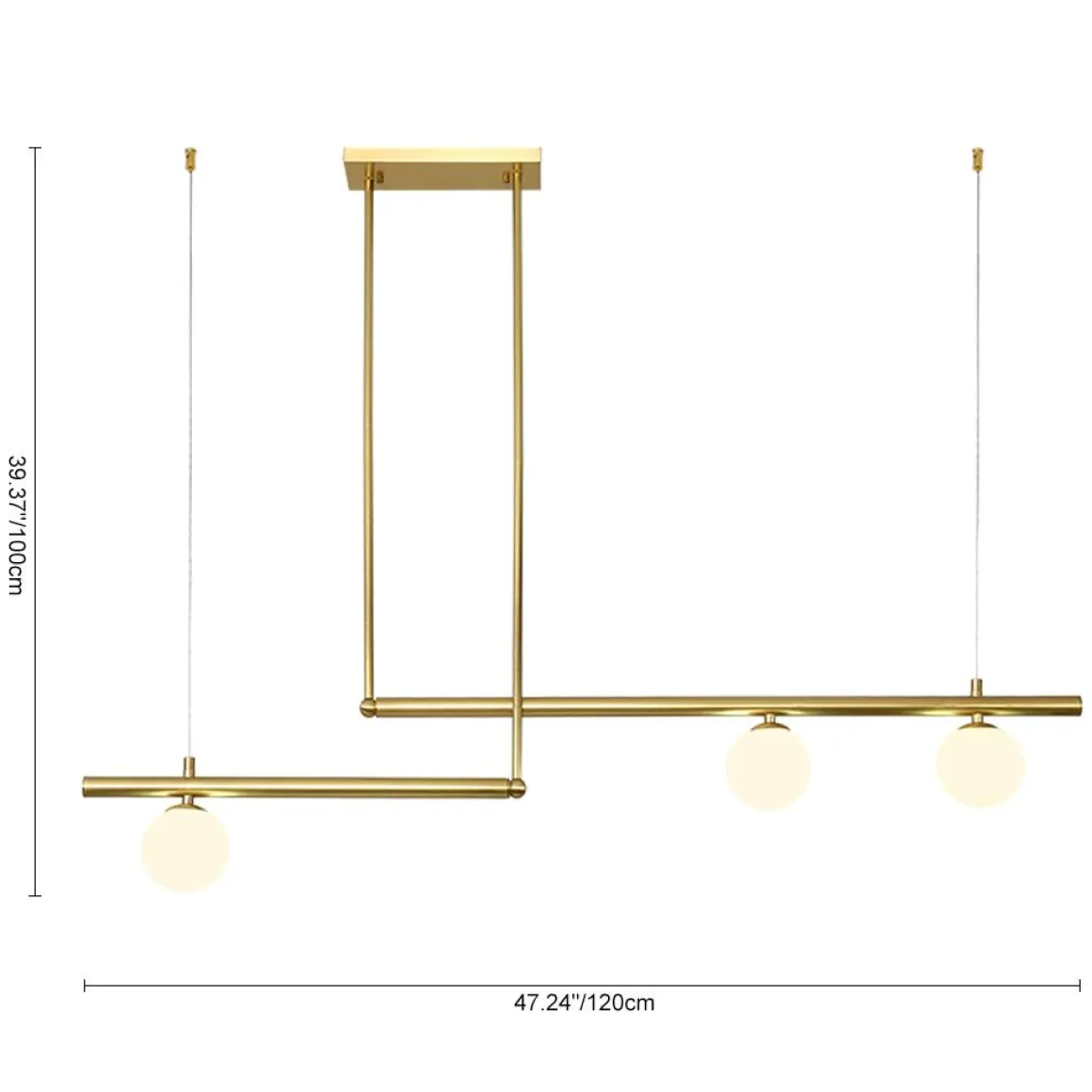 Kitchen Island Glass Globe Linear Chandelier