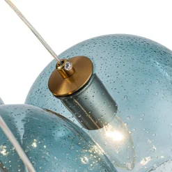Lake House Cluster Blue Glass Globe Bubble Chandelier