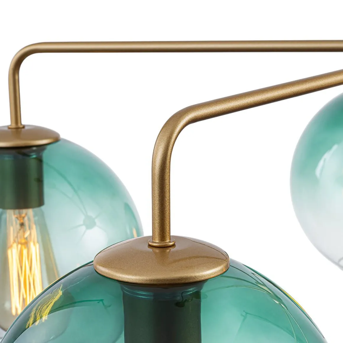 Lake House Green Glass Globe 5-Light Round Sputnik Chandelier