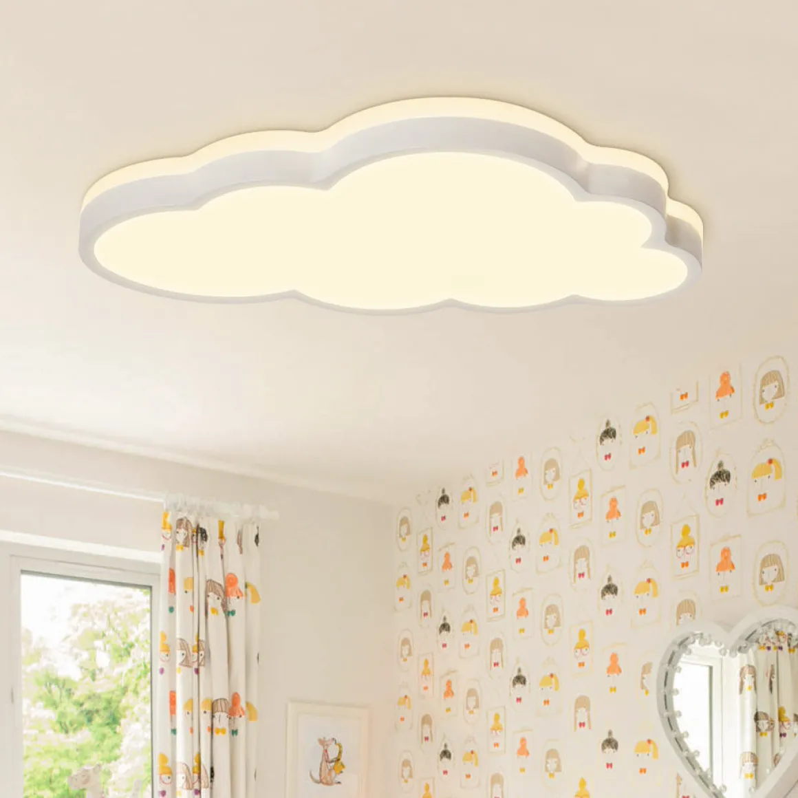 LED Cloud Light Fixture Dimmable Flush Mount for Kids