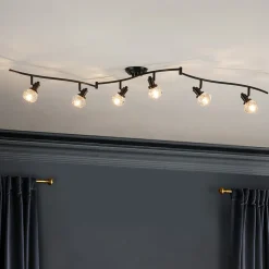6-Light Adjustable Crystal Spotlight Island Linear Track Light