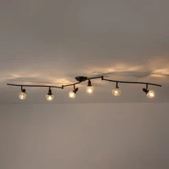 6-Light Adjustable Crystal Spotlight Island Linear Track Light