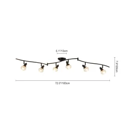 6-Light Adjustable Crystal Spotlight Island Linear Track Light
