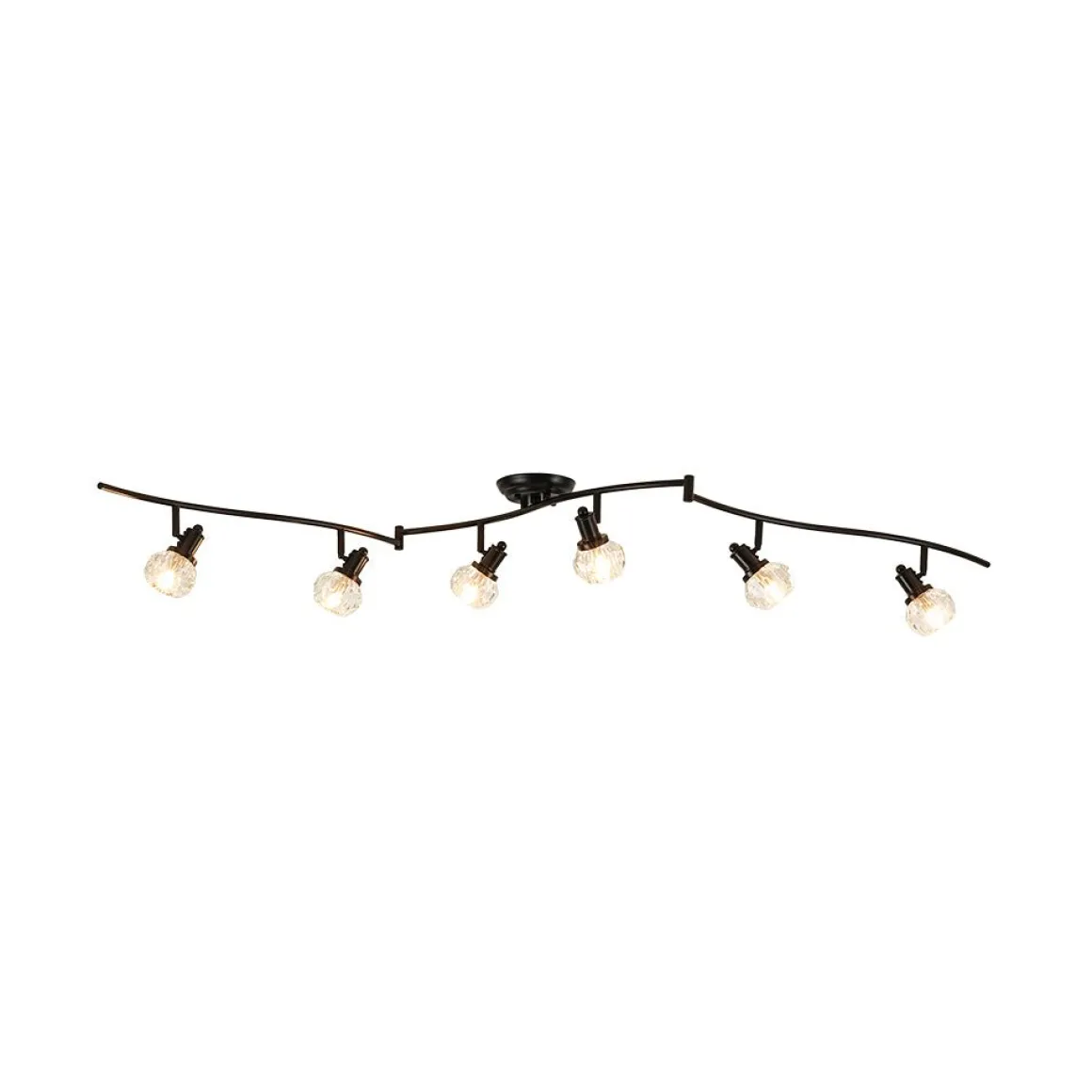 6-Light Adjustable Crystal Spotlight Island Linear Track Light