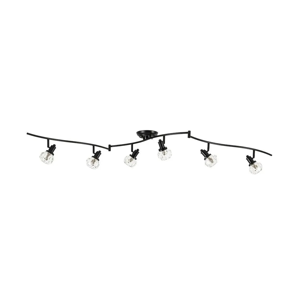 6-Light Adjustable Crystal Spotlight Island Linear Track Light