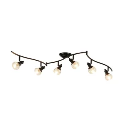 6-Light Adjustable Crystal Spotlight Island Linear Track Light