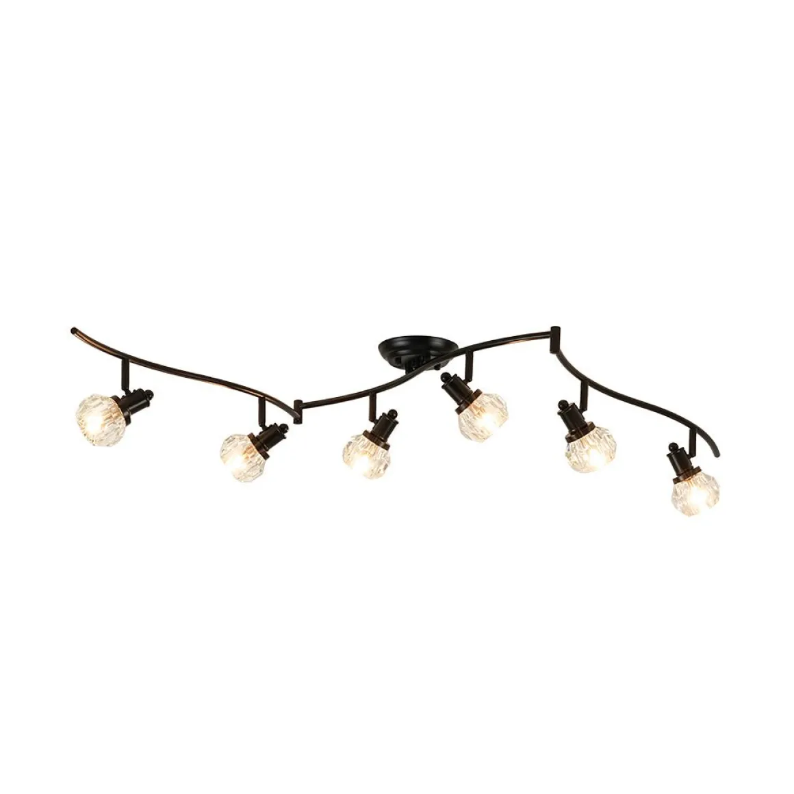 6-Light Adjustable Crystal Spotlight Island Linear Track Light