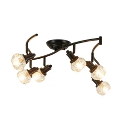 6-Light Adjustable Crystal Spotlight Island Linear Track Light