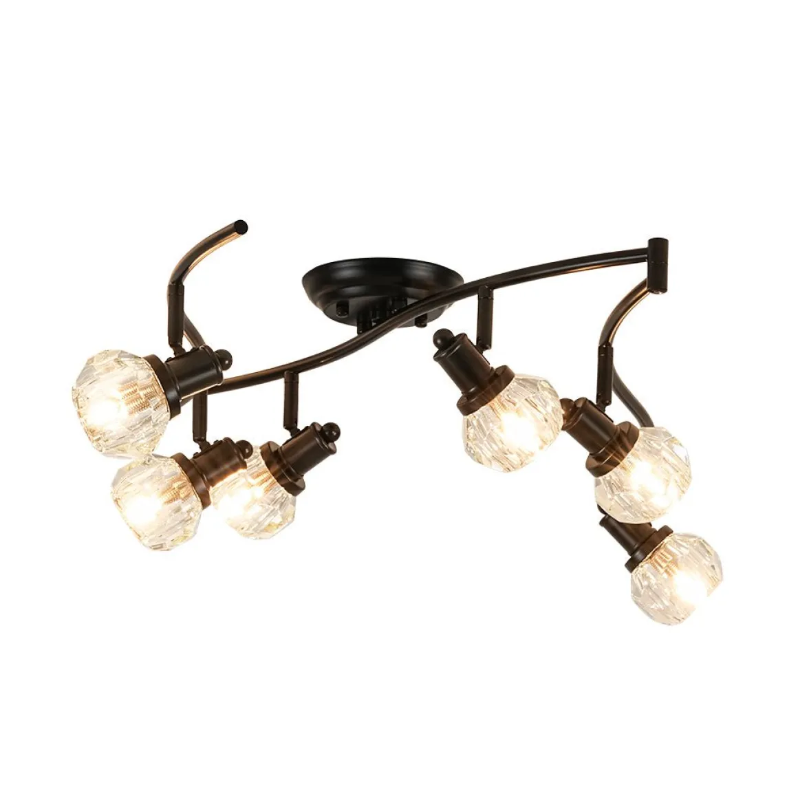 6-Light Adjustable Crystal Spotlight Island Linear Track Light