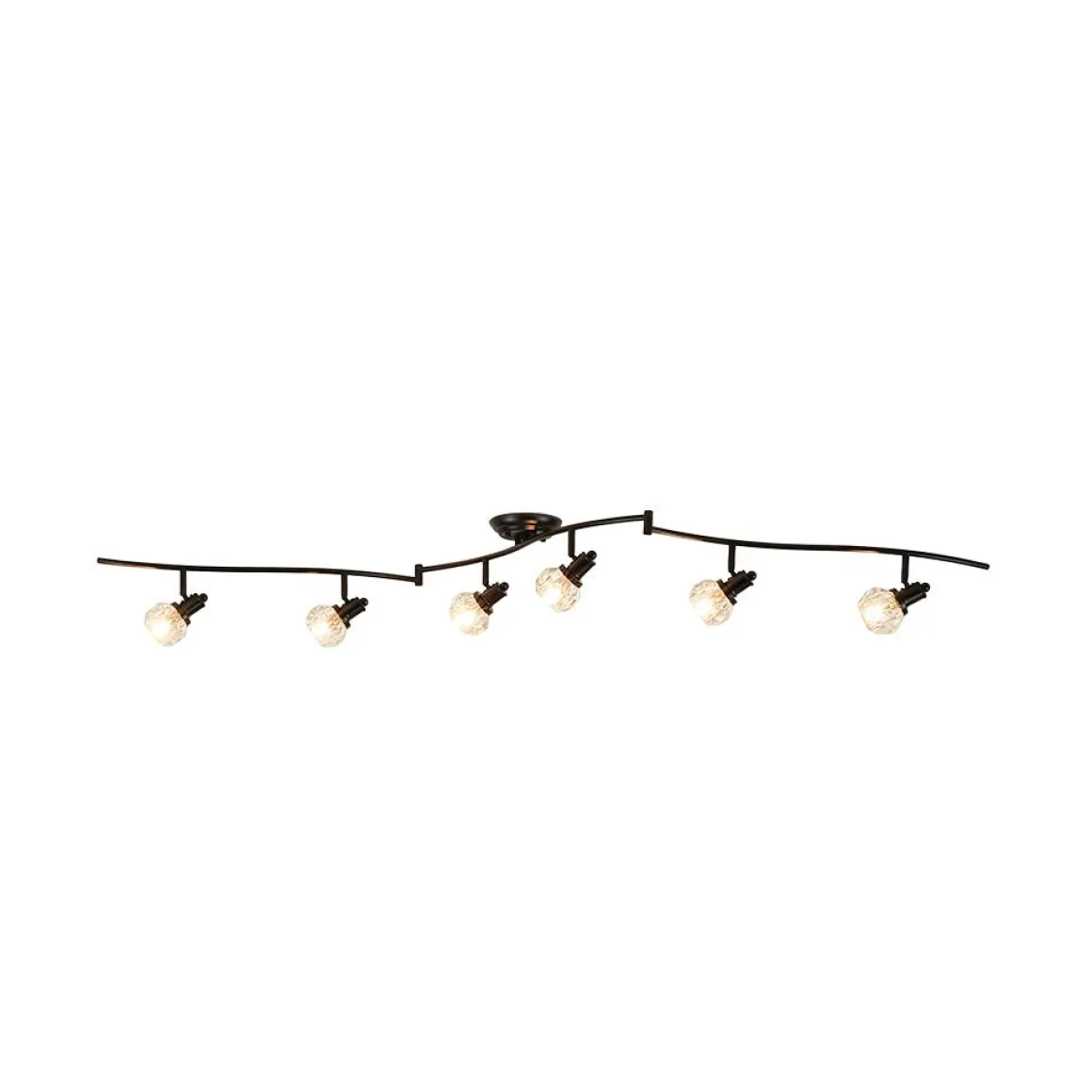 6-Light Adjustable Crystal Spotlight Island Linear Track Light