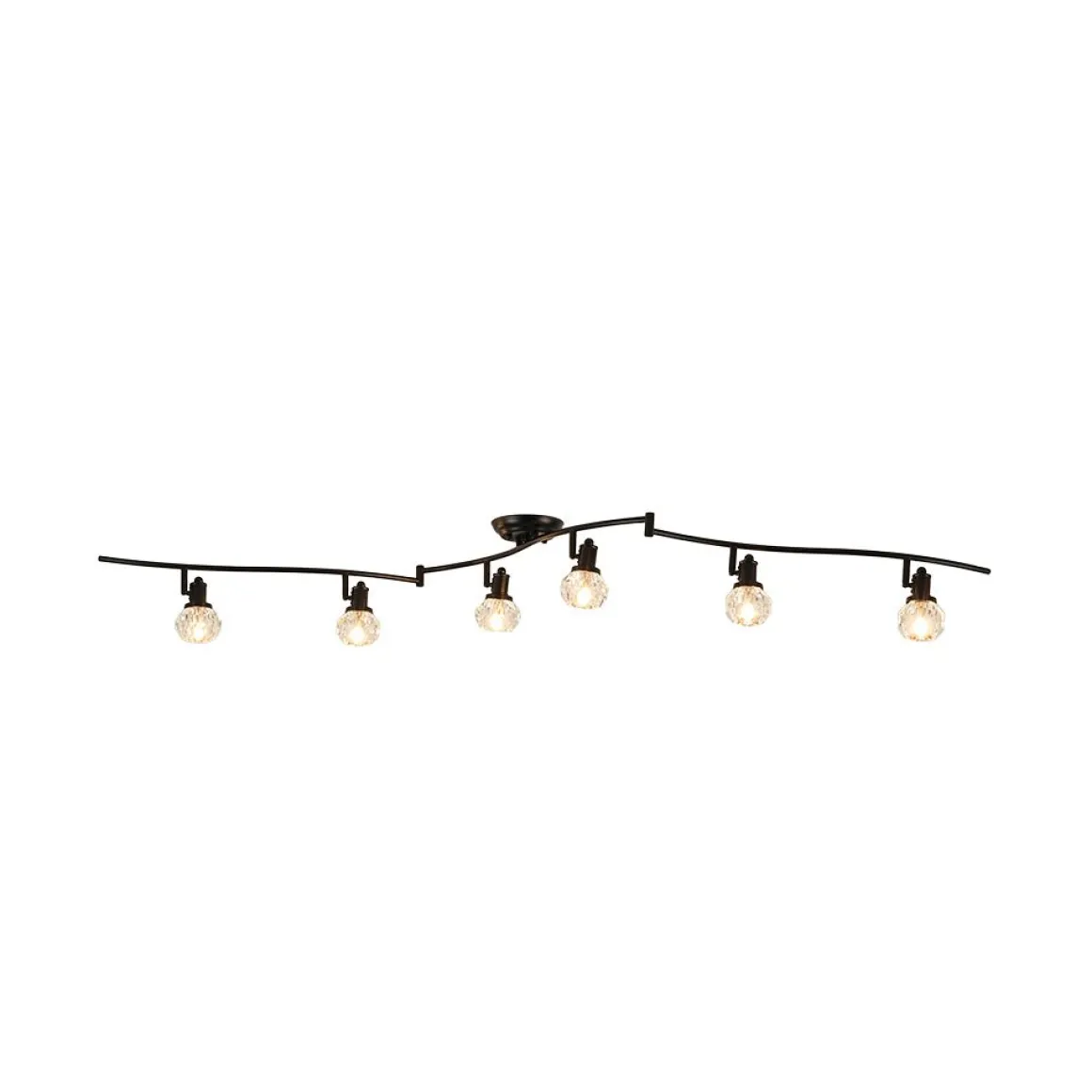 6-Light Adjustable Crystal Spotlight Island Linear Track Light