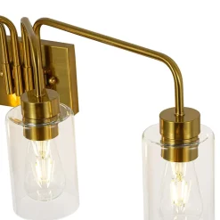 4-Light Adjustable Glass Cylinder Vanity Wall Lamp
