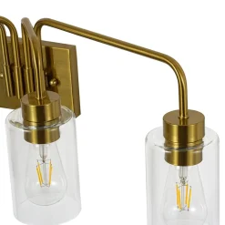 4-Light Adjustable Glass Cylinder Vanity Wall Lamp