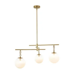 3-light Adjustable Gradual White Glass Globe Sputnik Chandelier