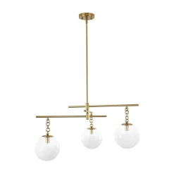 3-light Adjustable Gradual White Glass Globe Sputnik Chandelier